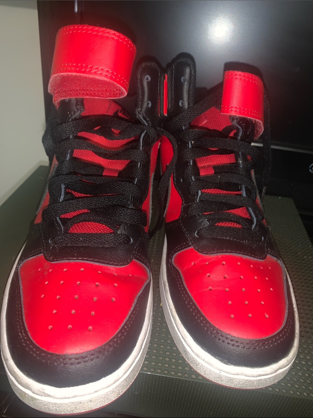 Red and Black High Top Sneakers